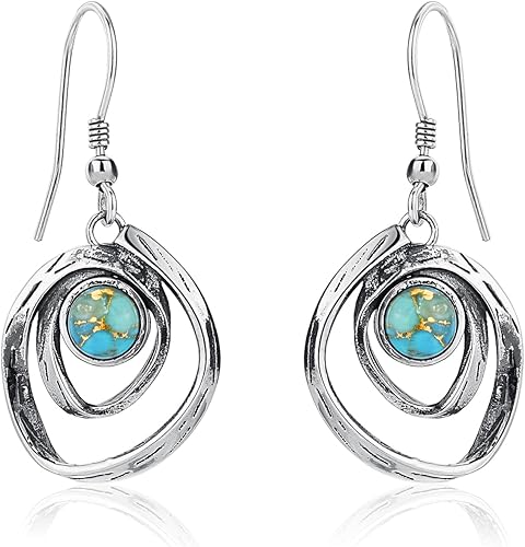 Turquoise Earrings for Women 925 Sterling Silver